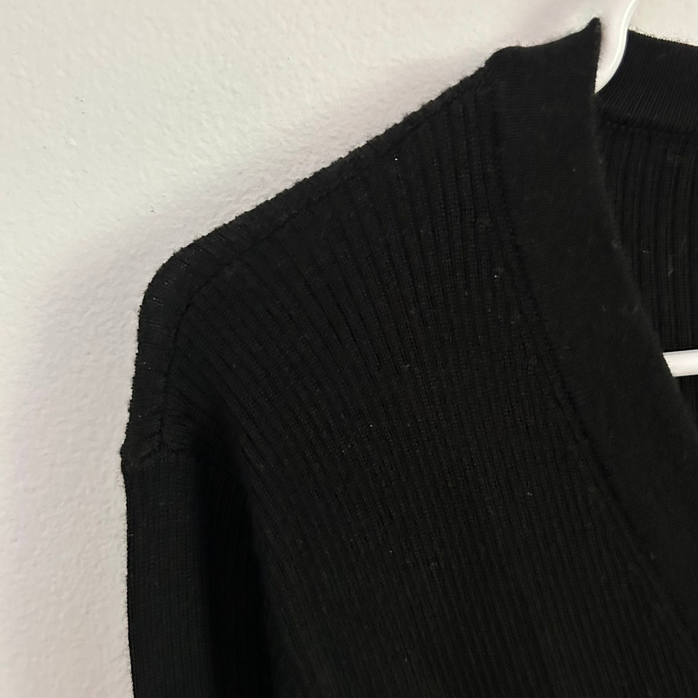 Madewell Womens Black Merino Wool Silk Blend V-Neck Button Front Cardigan XL New - Picture 4 of 10